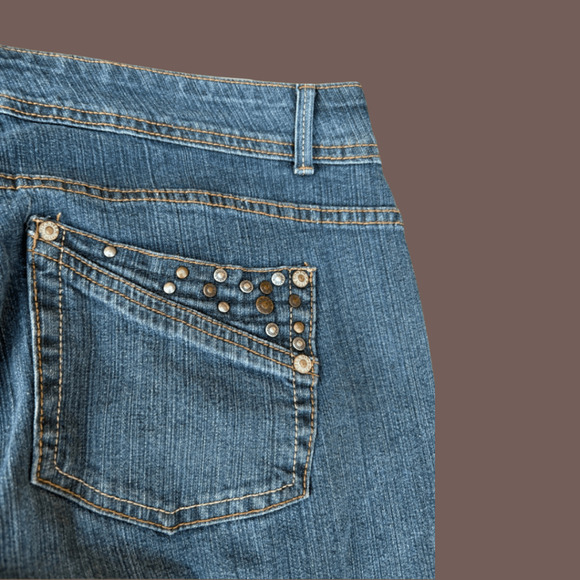 Charter Club Flare Jeans | Studded Blue Denim | Size 4 | Vintage - Picture 3 of 5